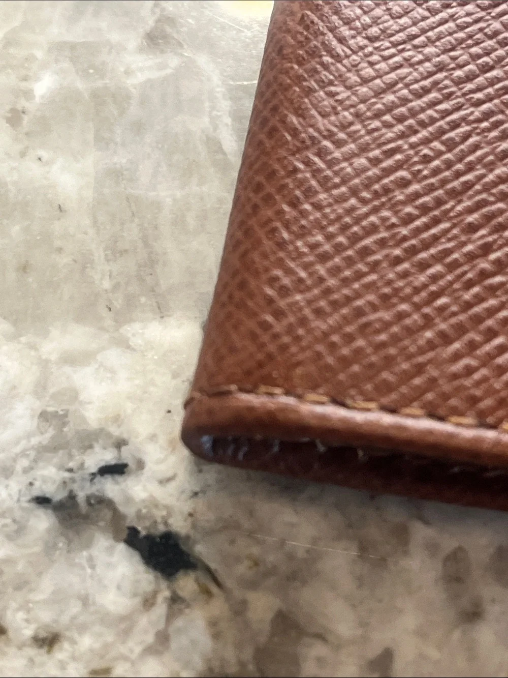 Louis Vuitton Brown Textured Leather Card & Key Sleeve